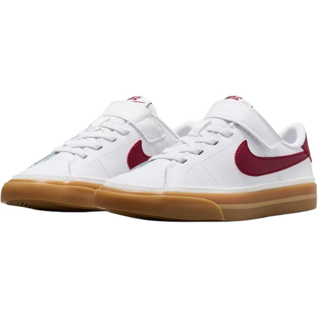 Nike Court Legacy PS Weiß Teamrot Gummi Kinder Sneaker Gummi-Gelb DA5381-132
