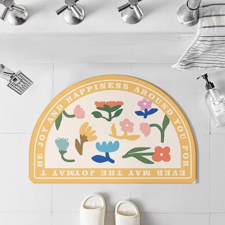 

Коврик для входной двери в туалет, ландыш, цветок, диатомовая грязь, коврик для туалета, коврик для ванной комнаты 40*60cm