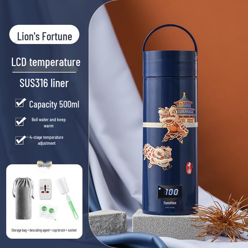 Compact Electric Travel Kettle with Constant Temperature and Insulation for Dorms and More