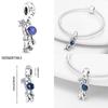 Fit moda 925 pulseiras originais 925 prata azul astronauta aeronaves encantos de viagem contas pingentes para mulheres moda jóias diy