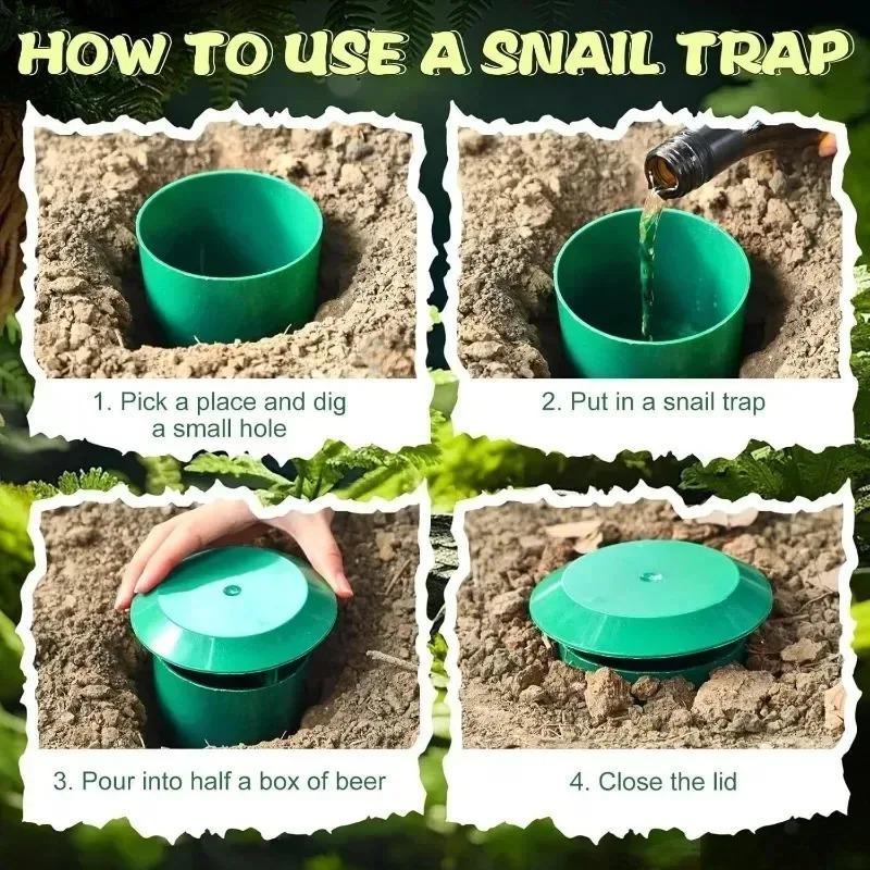 1/20pcs Snail Trap Catcher Garden Slug Cage Snail Cage Slug Pest Repeller Reusable Plastic Snail Trap Plants Farm Protector Tool