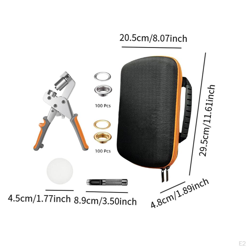 Grommet Tool Kit, Punch Pliers,with Storage Pouch,Manual Press Machine,Handheld Eyelet Kit for Boat