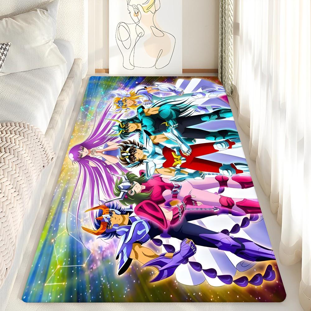 Knights of the Zodiac Cartoon Floor Mat Bathroom Mat Kids Bedroom Decoration Balcony Anti-Slip Doormat Living Room Welcome Rug