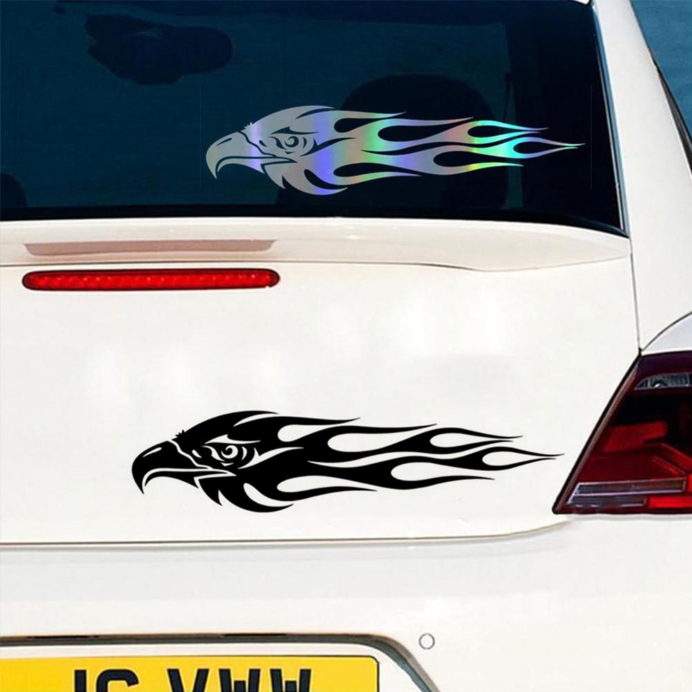 Benutzerdefinierte Autoaufkleber DIY Kit Adler Flamme Muster Reflektierende Roller Coole Aufkleber Logo Reflektierende Styling 2 Stk