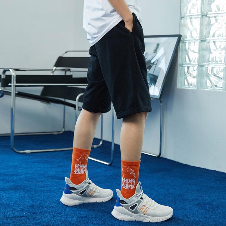 Li Ning Big Logo Sports Mid-Waist Casual Shorts Men Shorts Black AKSR551-1