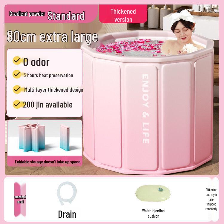 Collapsible Adult & Baby Bath Tub: Full Body Soak & Kiddie Pool 