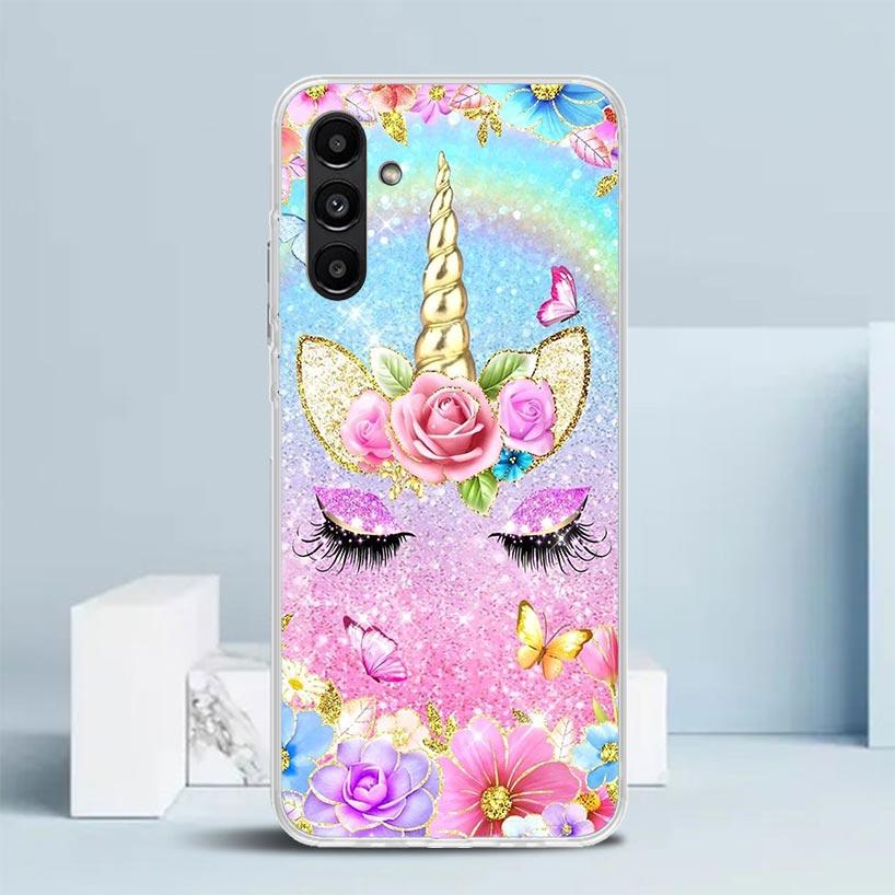 Pink Unicorn Rainbow Phone Case For Samsung Galaxy A17 A37 A57 A16 A15 A14 A13 A56 A55 A54 A53 A36 A35 A34 A33 A26 A25 A24 A23 G