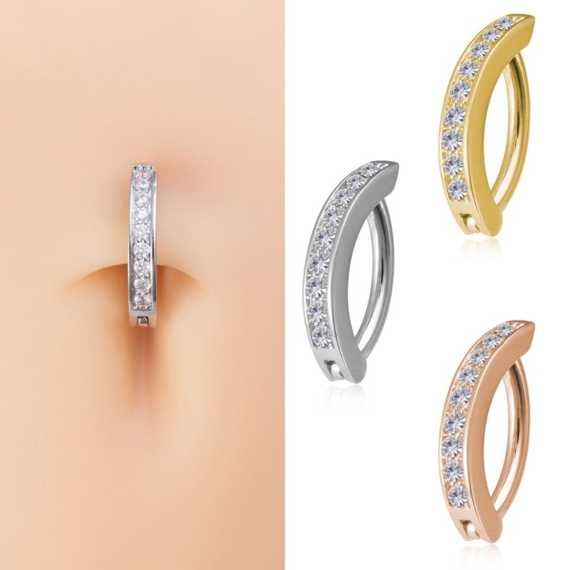 Bauchnabelring Schlichtes Design Bauchnabel Bauchpiercing Schmuck Edelstahl Material Körperschmuck für Frau Mädchen