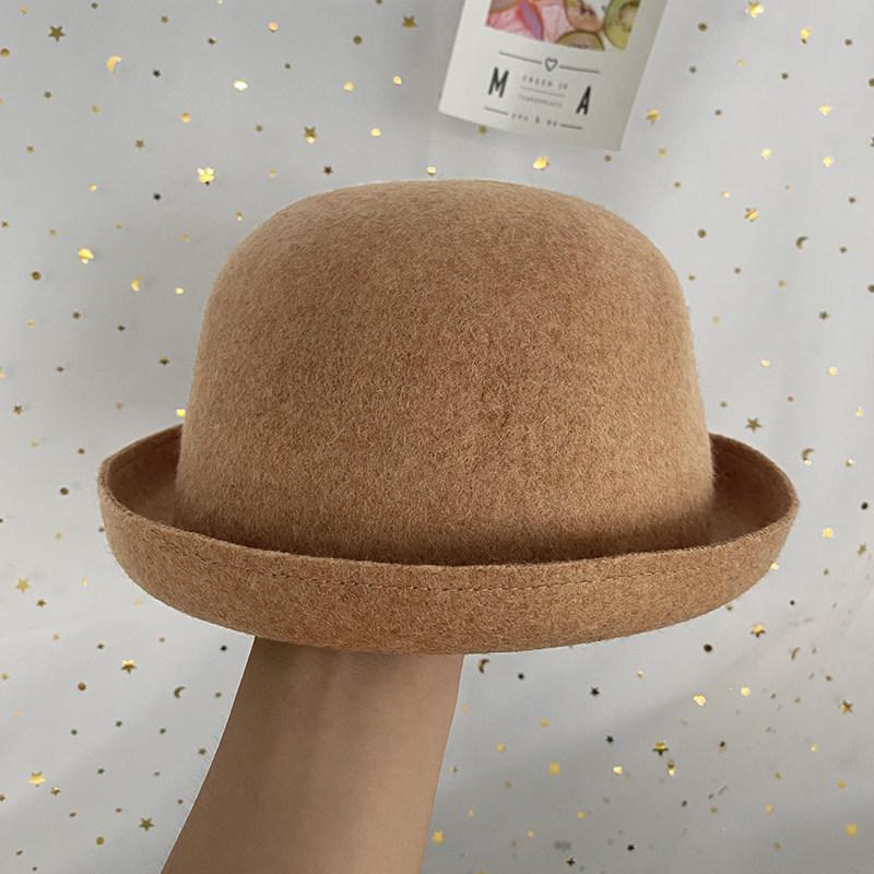 Retro Woolen Top Hat Autumn British Literature and Art Cute Playful Age-reducing Casual Versatile Crimping Basin Hat Tide