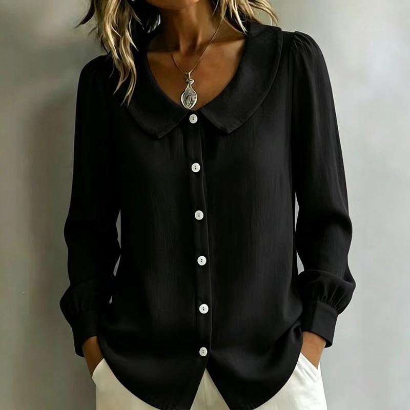JPNTKY Women's  Long Sleeve Peter Pan Collar Fashion Casual Blouses & Shirts