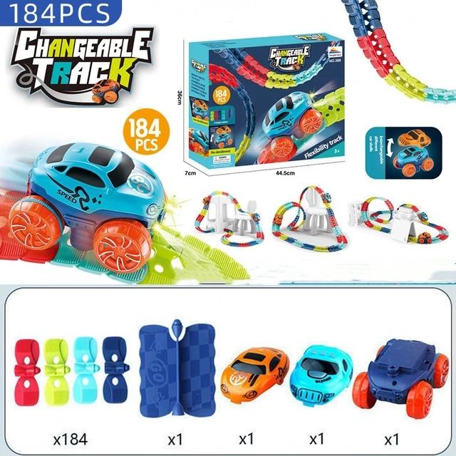 Changeable Anti-gravity Assembled Track with LED Light-Up Race Car Flexible Racing Tracks Rail Car Toys for Boys Kids Gifts