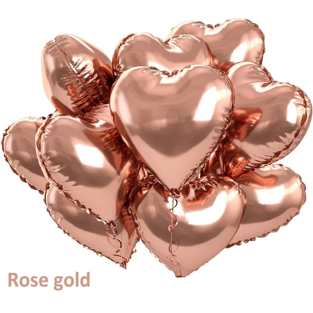 20/5pcs Heart Foil Balloon Mirror Aluminum Helium Balloon Globos for Kids Baby Shower Birthday Party Decoration Wedding Supplies