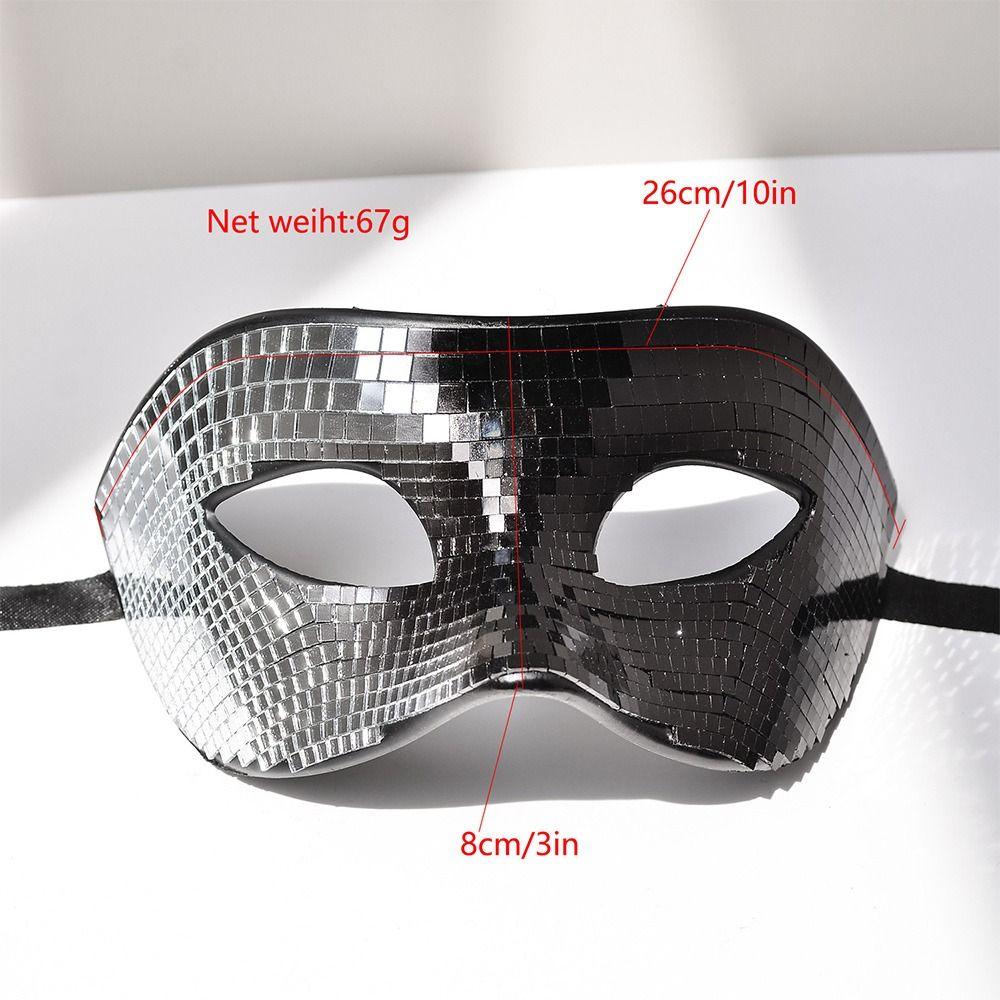 Disco Helle Bal Glitter Gezichtsmasker Spiegel Oogkapjes Zilver Maskerade Masker Feest Attributen Oogmasker voor Vrouwen Mannen Feest Gal