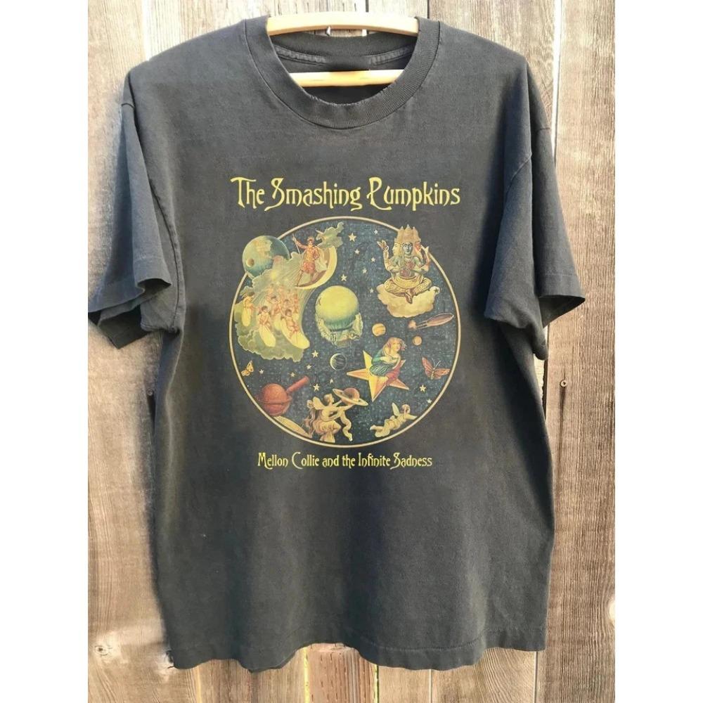 

Retro Pumpkin Band Tour Cotton T-shirt Men s T-shirt Spring/Summer New Style Harajuku Style Suitable for Both Men and Women S разноцветный