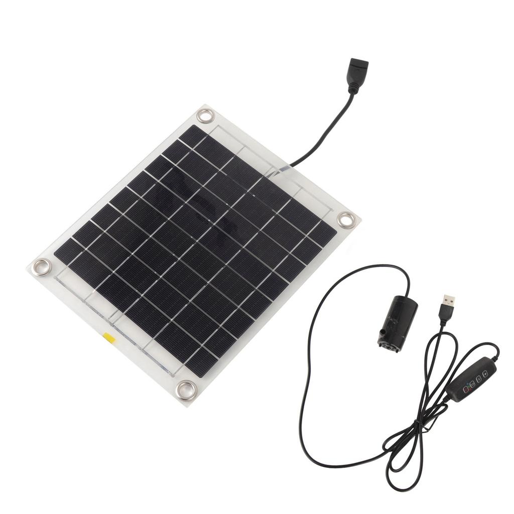 Solar Water Pump Kit 10W Double Sided Monocrystalline Silicon Solar Panel 5V 3W Low Noise Water