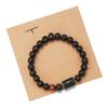 Twelve Constellations Beaded Elastic Bracelet For Men And Women With Black Matte Agate For Travel Gifts