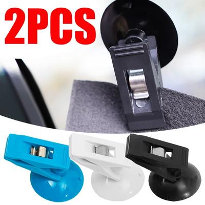 2pcs Car Suction Cup Clamps Multifunctional Car Glasses Card Bill Holder Universal Towel Shade Cloth Car Window Suction Cup Clip