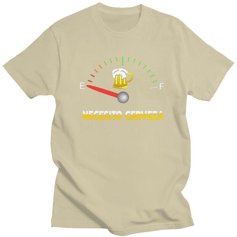 Custom Necesito Cerveza I Need Beer T Shirt Men Short Sleeve Pure Cotton Tshirt Casual Tees Fashion Tshirt