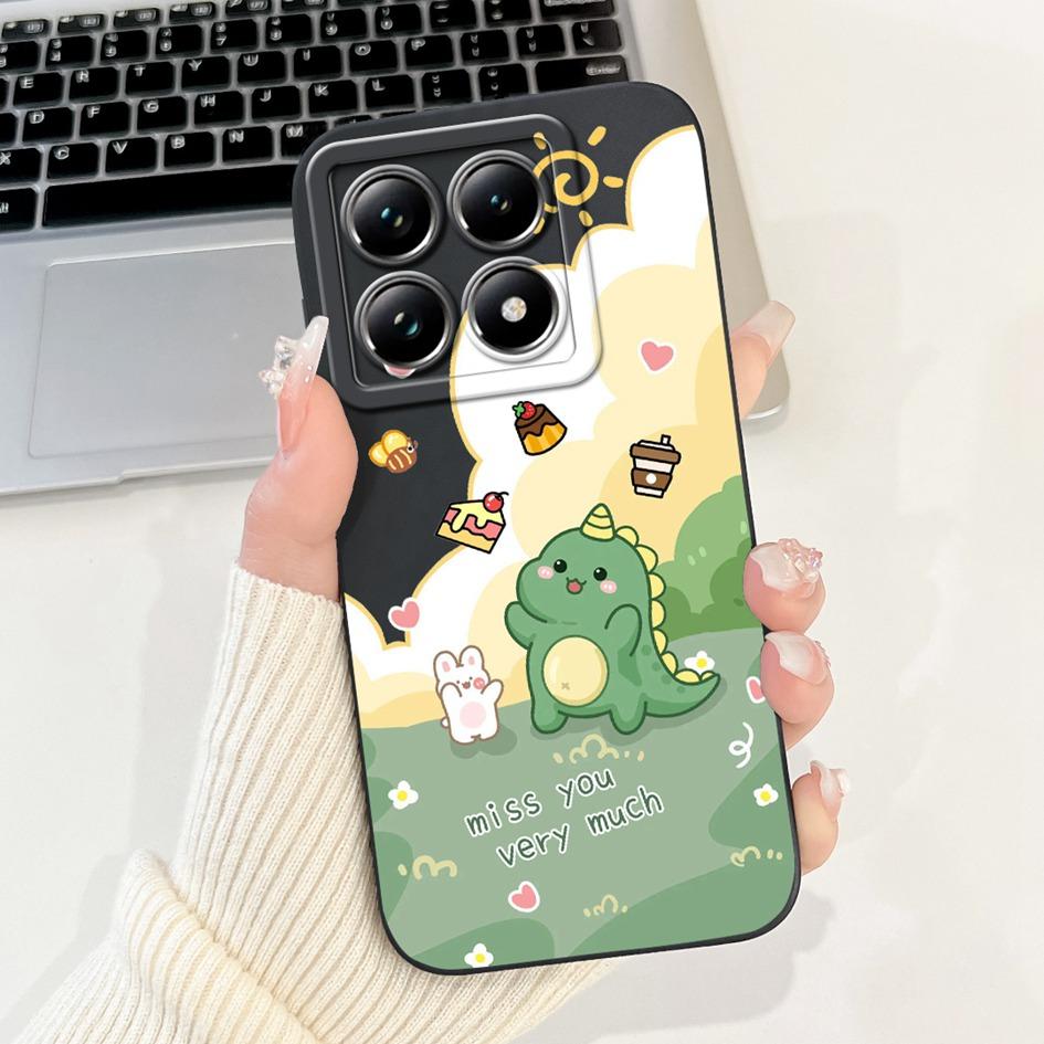 Für Xiaomi 14T Hülle 14T Pro Cover Süßer Cartoon-Panda Weiches Flüssigsilikon Stoßfest Funda Für Xiaomi 14T Pro Mi14TPro 5G Hülle