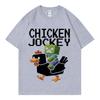 Funny Chicken Jockey Graphic T Shirt Men Women Cartoon Fashion Short Sleeve Tshirt Summer Casual 100 Cotton Oversized Tshirts