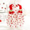 AZA Dog Princess Dresses for Small Dogs Clothes Cherry Costume Pet Suspenders Girl Cat Cute Lace Coat Floral Outfits Summer Costumes (M,Cherry)