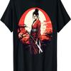 Samurai Mädchen Vintage Retro Sakura Kirschblüte T-Shirt(89)