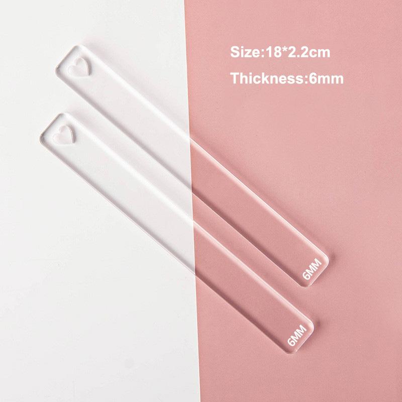 2Pcs Acrylic 2/3/4/5/6mm Rolling Strip Pin Rail Set Rolling Pin Guides Measuring Dough Strips Leveling for Pastry Baking Cookies