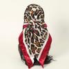 New 90*90cm Leopard Print Luxury Brand Square Silk for Women Foulard Satin Bandana Summer Soft Neckerchief Beach Hair Scarves