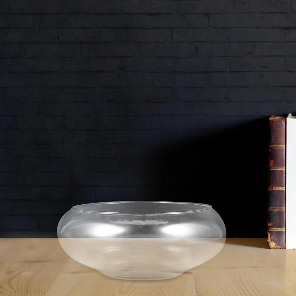 MUCKLILY Galanta Pot, Clear, Succulent Pot, Tabletop, Small Planter, 9.5cm, Indoor Decor, Clear Glass Container, Can Also Be Used as a Goldfish Bowl