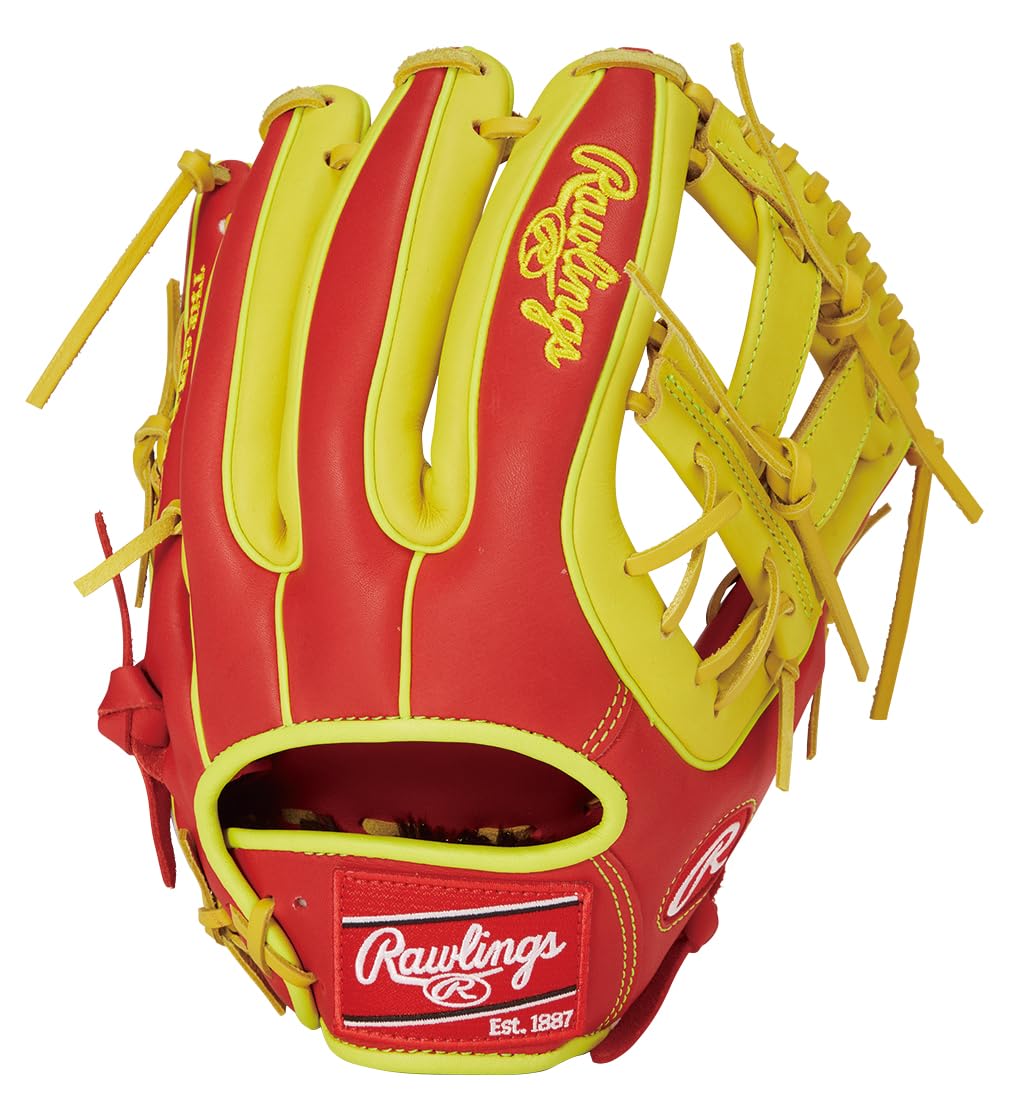 

Rawlings baseball adult HOH MLB COLOR SYNC Size worn on left glove, size, softball, GR5HMN54G, Scarlet/Yellow [All-around use], 11.5cm (Right-handed