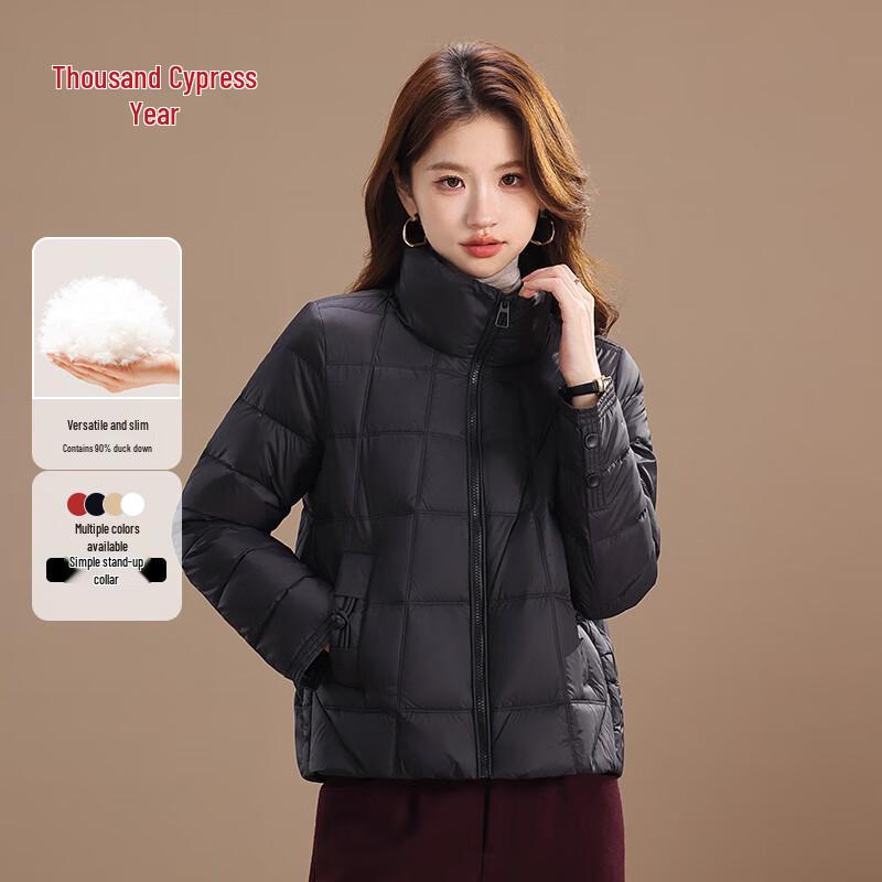 

Qian Bainian Women s Stand-Collar Lightweight Short Down Jacket M