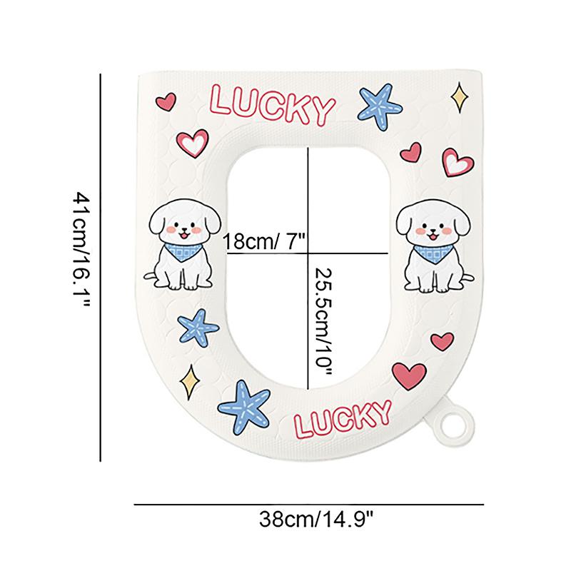 Cute Print Design Toilet Seat Cover Thickened Eva Toilet Seat Soft Durable Cartoon Pattern Toilet Seat For Bathroom For Toilet