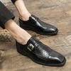 Fashion Italian Wedding Men Shoes Casual Man Pointed Dress Mens Brown Fashion Moccasins Business Pointed Luxury Buckle Leather Shoes