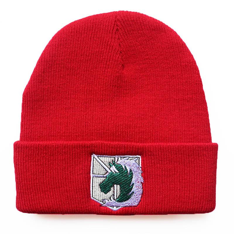 Wings of Freedom Anime Attack On Titan Embroidered Knit Hat Woolen Hat Warm Student Hat Unisex Cold Weather Hat