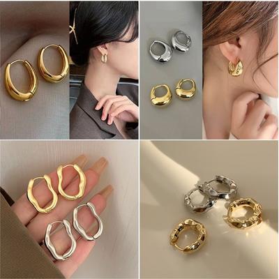 Fashion Metal Drop Earrings for Woman Vintage Hoop Earring Trend Classic Party Wedding Pendant Jewelry Gift