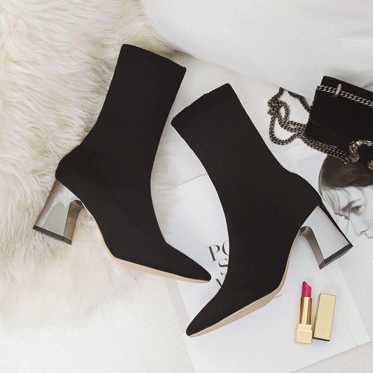 Fashion New Spring Autumn Ankle Boot Booties Female Sexy Sock Boots Knitting Stretch Boots High Heels Women Fashion Shoes