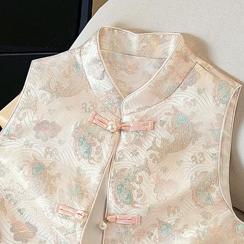 Siboshe Women's Jacquard Stand Collar Vest