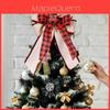 Christmas Decorative Plaid Ribbon Bow With Red And Black For Tree Topper Decor