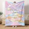 1pc Space Adventure, Cinnamon Roll, Pastel ColorsDigital Print Flannel Throw Blanket, Super Soft Plush Fleece Bedspread, Multipurpose All-Se