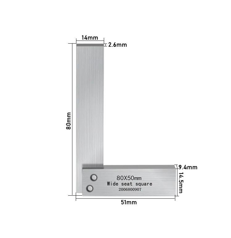 1pc High Precision 90 Degrees Ground Steel Hardened Angle Ruler Carbon Steel Machinist Square L-shaped Engineer Measuring Set