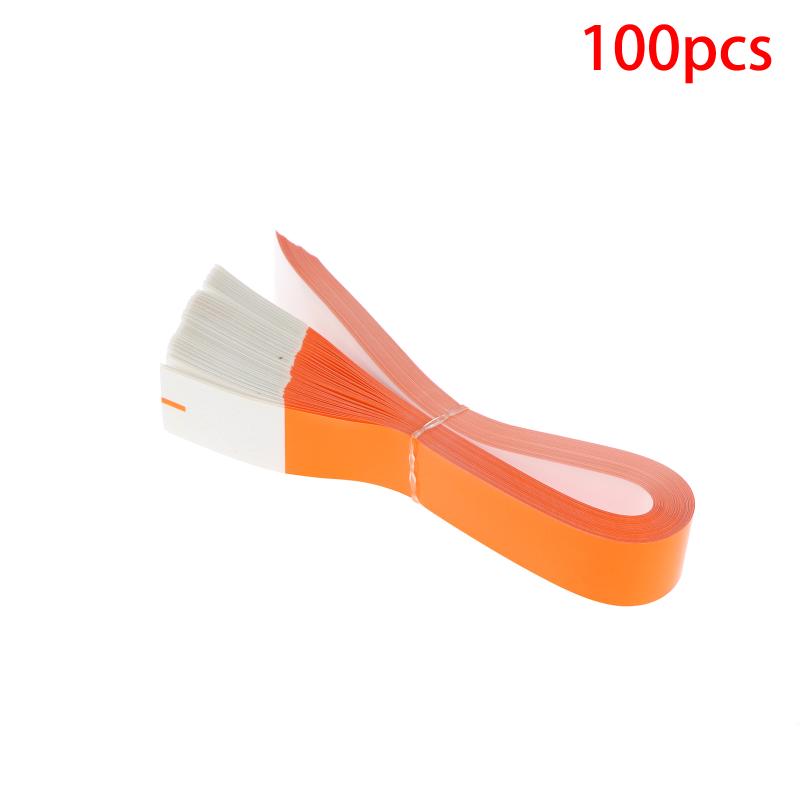 100Pcs Party Paper Bracelet Synthetic Paper Plastic Wristbands Sticky Wristband Painting Pattern Logo Paper Party Wristbands