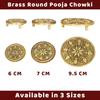 Antikt Rund Chowki | Pooja Chowki Rund Mässing, Guld Färg, 1 Styck