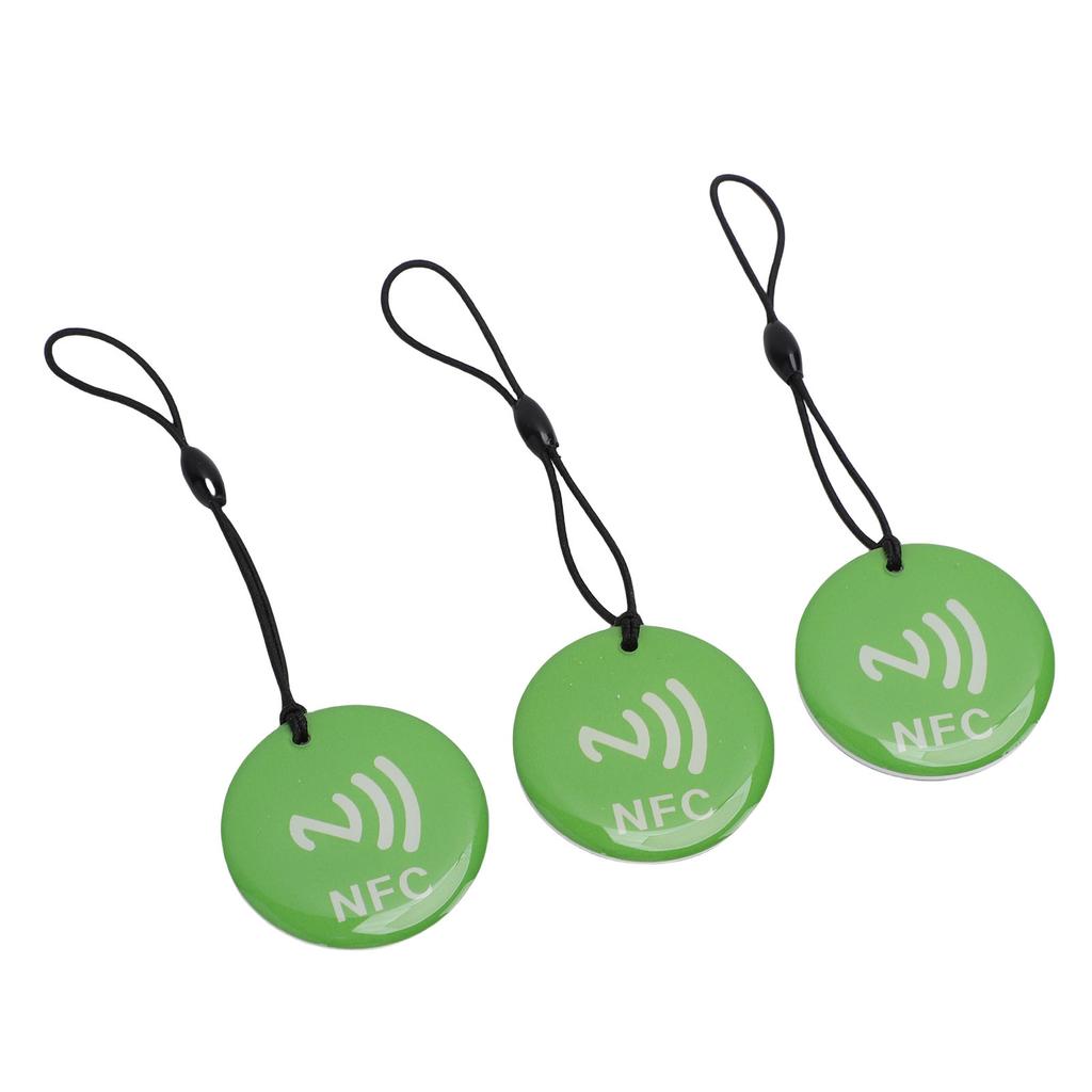 10 STÜCKE NFC Schlüsselanhänger Grün Farbe NTAG213 Chip 35CM Tragbar Programmierbar NFC Schlüsselanhänger Tag