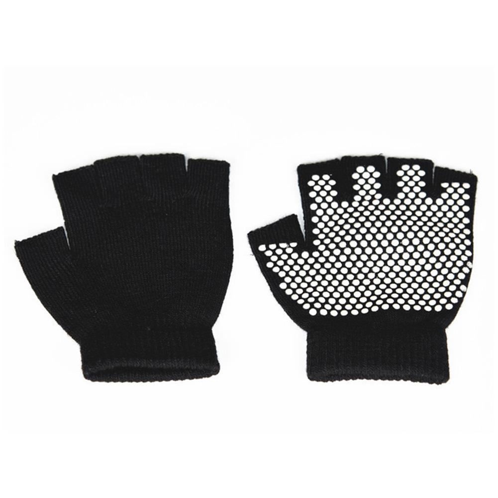 1 Pair Women Half Finger Breathable Sports Half Finger Gloves for Gym Yoga Fitness(black)