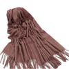 Unisex Thickened Warm Scarf - Solid Light Gray & Hemp Gray Cashmere Blend for Autumn/Winter