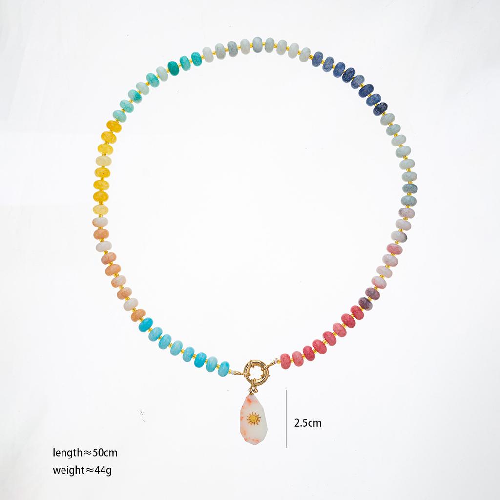 Yori Ins Blogger Empfohlen Handgefertigter Perlenanhänger und Buntes Perlenhalsband Sommer Strand Dopamin Schmuck 2025 Neu
