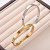 Classic Couple Bangles Stainless Steel Simple Style Smooth Cuff Bracelet Minimalist Wrist Jewelry Gifts for Men Women