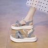 Women's summer 2025 new versatile platform-soled pregnant women's non-slip Roman shoes with skirts and soft soles