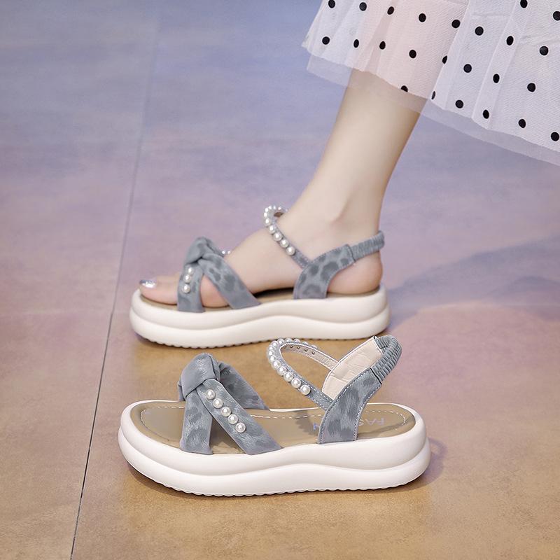 Women's summer 2025 new versatile platform-soled pregnant women's non-slip Roman shoes with skirts and soft soles
