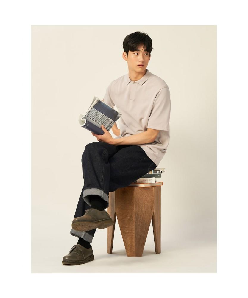 Binpolmen Gentle Tech Collar Neck Knit - Beige